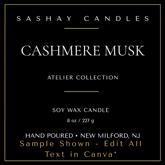Candle Label 3x3 Template