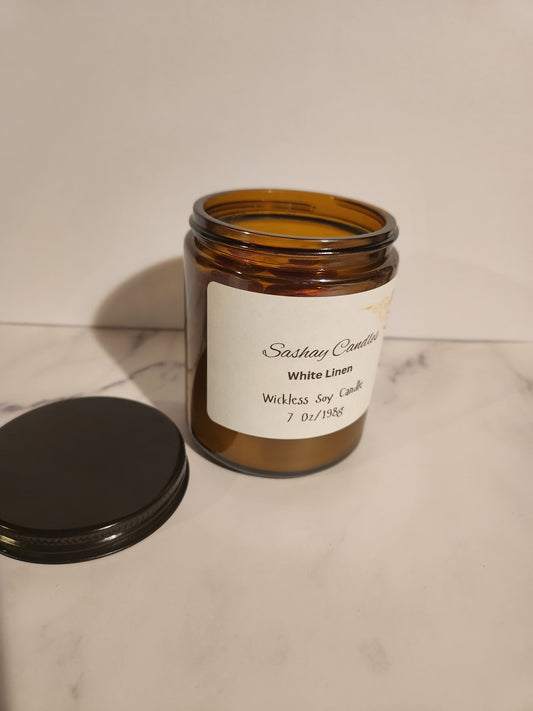 White Linen Scented Soy Candle - Wickless✨️