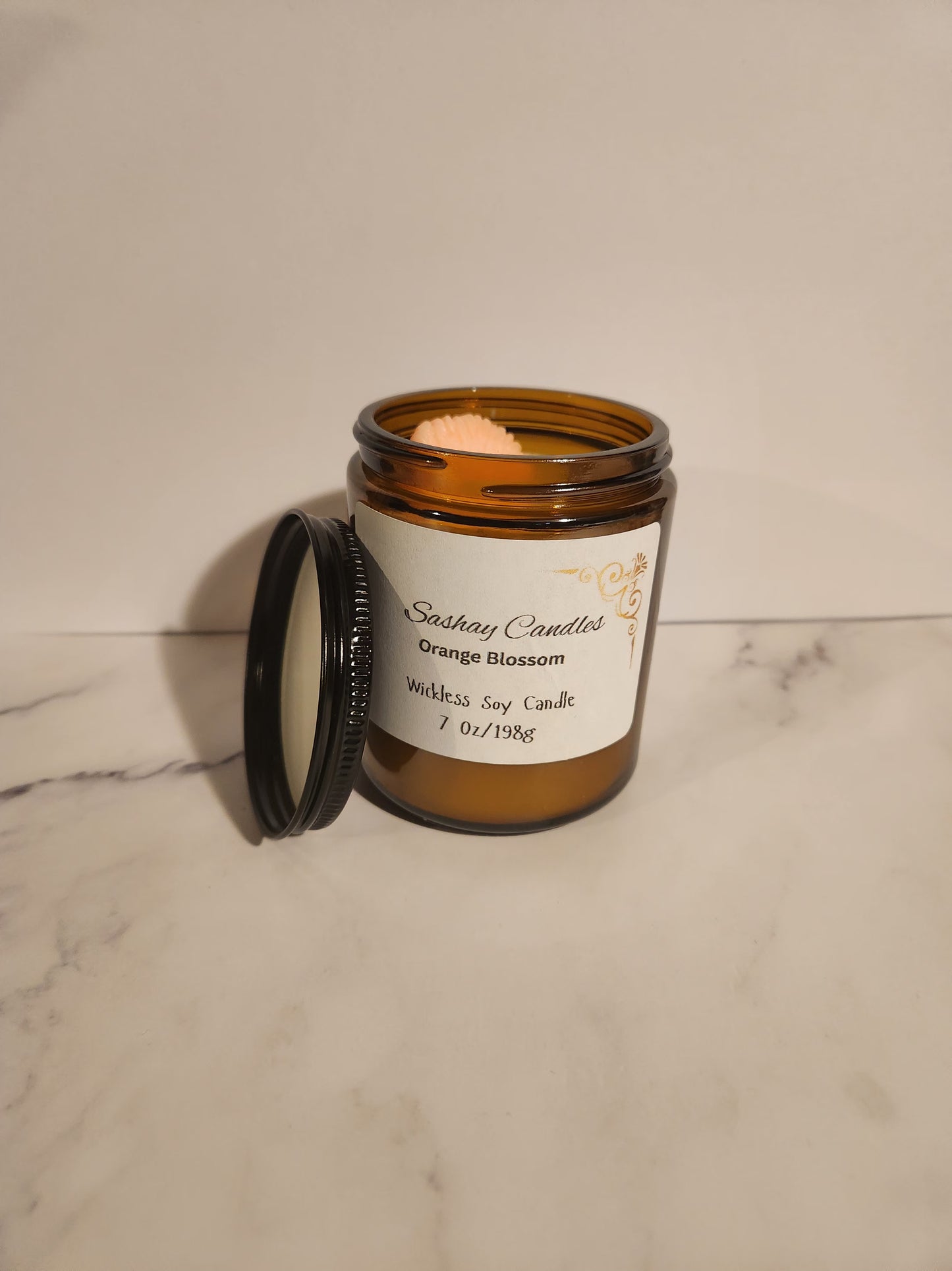 Orange Blossom Scented Soy Candle - Wickless✨️
