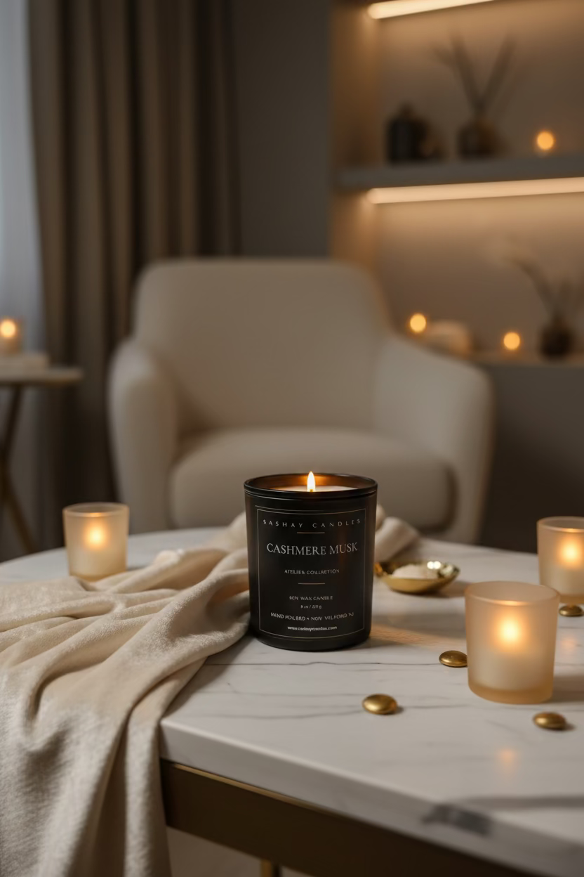 Cashmere Musk Scented Soy Candle